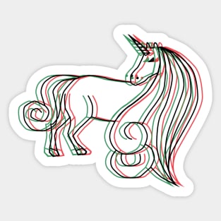 3D Unicorn Sticker